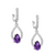 Amethyst & Diamond Omega Lock Earrings in 925 Silver: a stunning pair of earrings with amethyst and diamond accents, crafted in 925 silver.