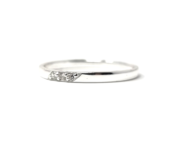 Sparkling CZ diamonds set in a sleek 925 sterling silver band, perfect for stylish kids aged 9 and up