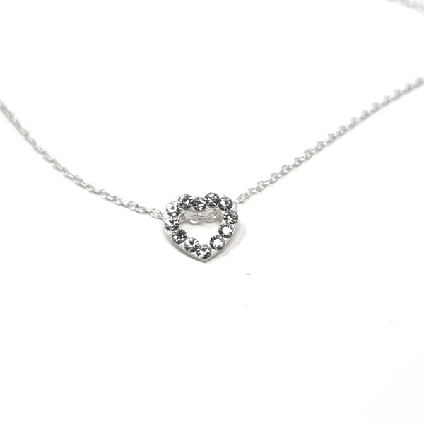 Sterling Silver Kids' Heart Necklace: Featuring Swarovski Crystal Elements, a charming accessory for children.