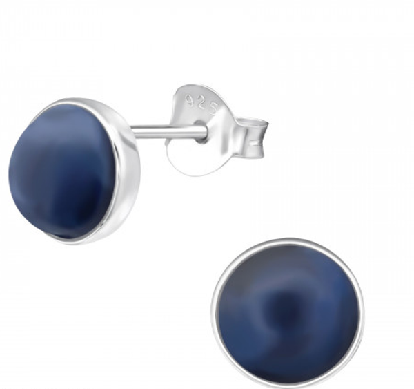 sodalite gemstone ear studs semi precious earrings for women in 925 sterling silver. Beautiful ladies jewellery gift ideas online new and gorgeous