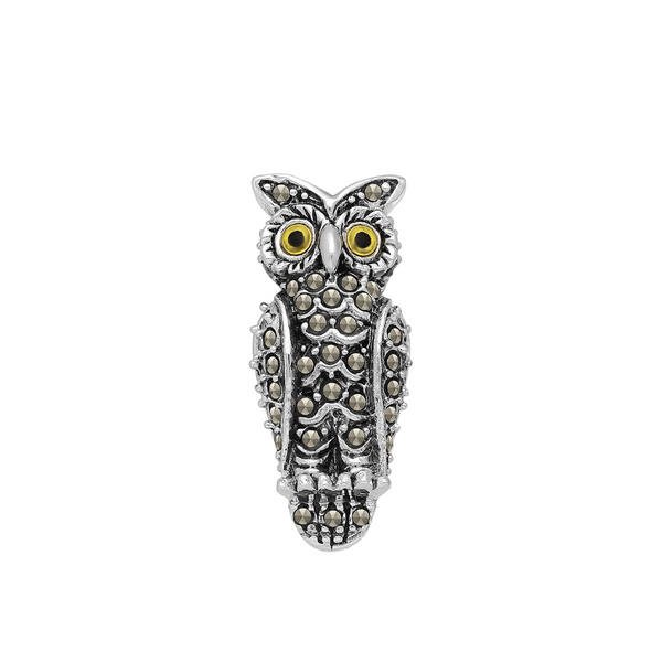 925 sterling silver owl brooch stunning and elegant gift for finer women.