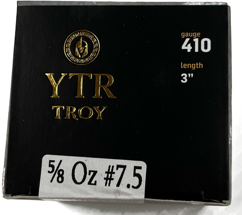Troy Ammunition, 3" .410, 5/8 OZ, #7.5 Lead Shot, 1150 FPS. Box of 25rnds.