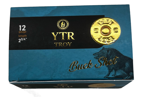 Troy Ammunition,2-3/4" 12GA, 1.2 OZ, #009- Pellet Buck Shot, 1300FPS, Box of 10Rnds,