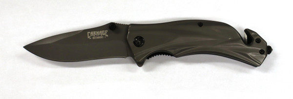 Folding knife grey wave open