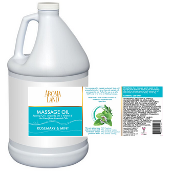 Aromaland Natural Massage Oil - Rosemary and Mint - Bulk