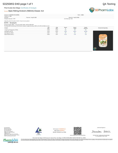 Opia Premium Kratom Extract 4CT Tablets Display Of 10 (150MG)