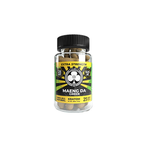 Club 13 Extra Strength Kratom Capsules 25CT Bottle (625MIT)