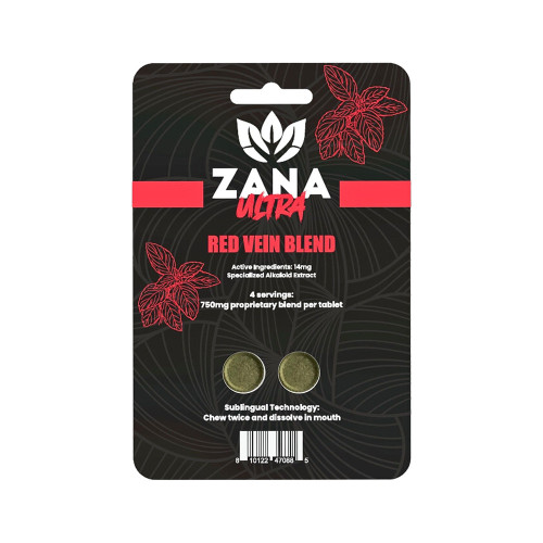 Zana Ultra Specialized Alkaloid Extract Blend Kratom 2CT Tablets Display Of 12