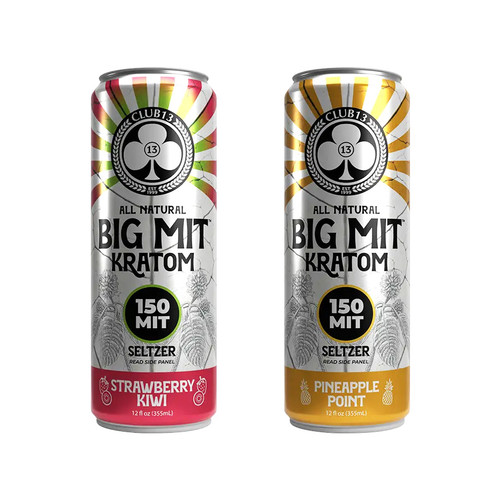 Club 13 All Natural BIG MIT Kratom Seltzer Drinks Case Of 24 (150MIT)