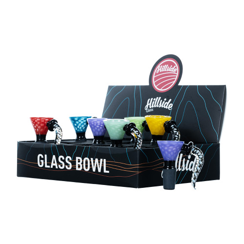 Hillside Glass 14MM Honeycomb Martini Bowl With Handle Display Of 6 (B-037-14) Hillside Glass 14MM Honeycomb Martini Bowl With Handle Display Of 6 (B-037-14)