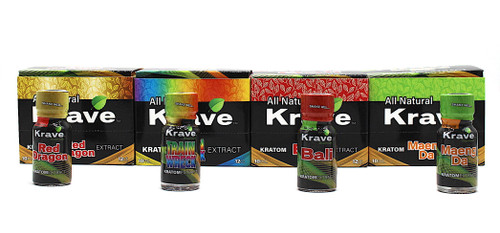 Krave Kratom Liquid Extract Shot Display Of 12 (10ML)