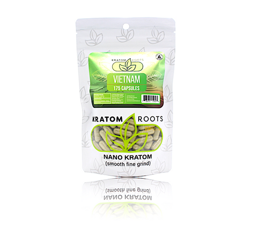 Kratom Roots - 175 Capsules High Quality NANO Kratom ( Smooth Fine Grind )
