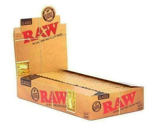 Raw Rolling Paper Size 1 1/4  ( 24 Packs / 50 Leaves Per Pack )