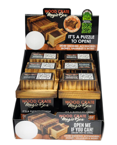 Wooded Crate Magic Box Display of 6