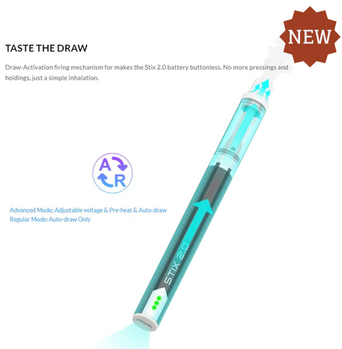 Yocan Stix 2.0 Vaporizer Pen Buttonless VV Pen (Display of 10 )