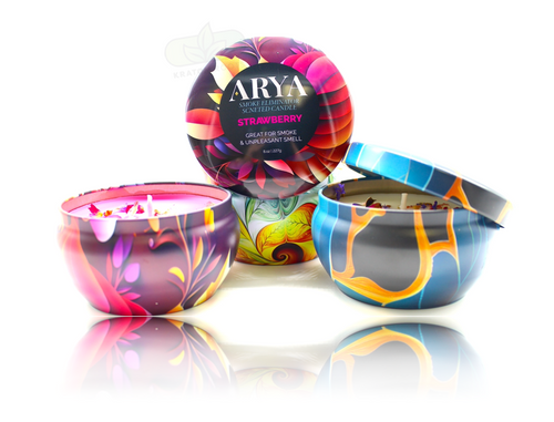 Arya - 8oz Smoke Eliminator Candle with Flowers ( Display of 12 )