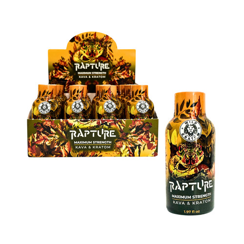 Wild Kratom Rapture Edition Kratom + Kava Extract Shot Display Of 12 (60ML)