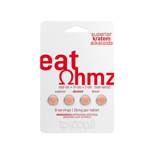 Eat Ohmz By Exodus Invert  Superior Alkaloid Blend 7 OH + 11 OH + Red OH Tablets Display Of 6 (25MG)