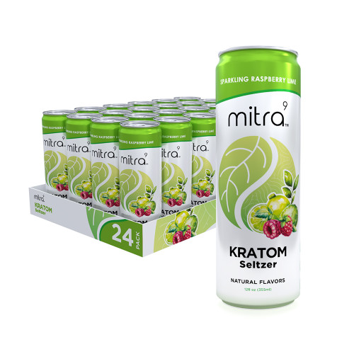 Mitra 9 Kratom Extract Infused 12oz Seltzer Drink 24 Pack (45MG)