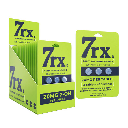 7rx  7 Hydroxymitragynine Kratom Chewable Tablets (20MG) Green