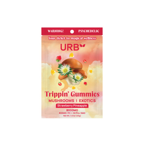 URB Fly High Mushroom Exotics Trippin' Gummies Display Of 10 (8000MG)