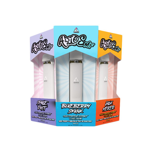 Delta Extrax Adios MF THCP + D8 Live Sugar Dab Pen Disposable Display Of 10 (1G)