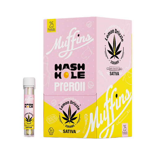 Muffins Hash Hole THCA Hash Batter Infused Pre Rolls Display Of 25 (2G)