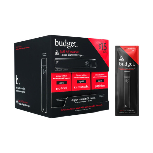 Budget Limited Edition Full Spectrum Delta 8 Blend Disposable Vape Variety Pack Display Of 30 (1G)