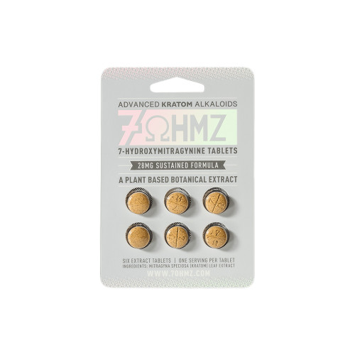 7OHMZ Advanced Kratom Alkaloids 7 Hydroxy Sustained Formula 6CT Tablets (28MG) LIGHT BLUE