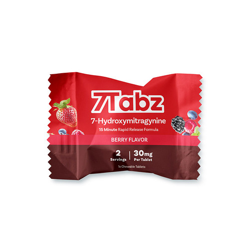 7Tabz Pure Extract 7 Hydroxy Chewable 1CT Tablets Display Of 40 (30MG) RED