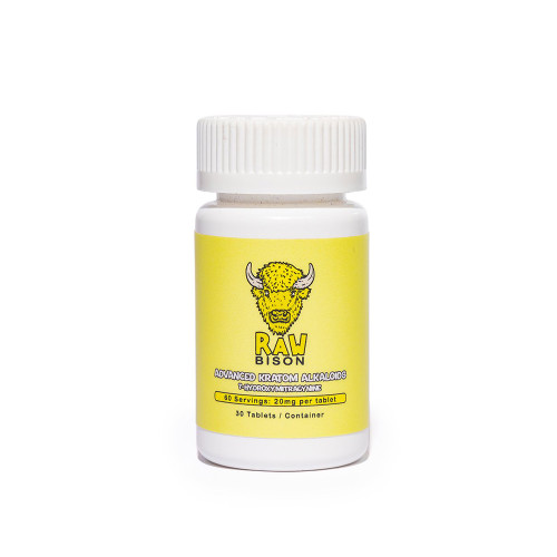Raw Bison Advanced Kratom Alkaloids 7 Hydroxy Tablets Jar (20MG)