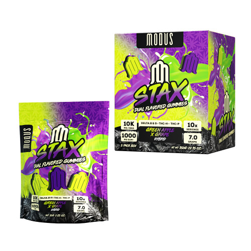 Modus STAX Edition Dual Flavored D8 + D9 + THCH + THCP Infused Gummies Display Of 5 (10000MG)