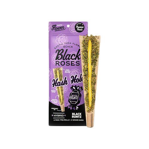Black Roses Exotic Hash Hole THCA Pre Rolls 2CT Display Of 10 (2G)