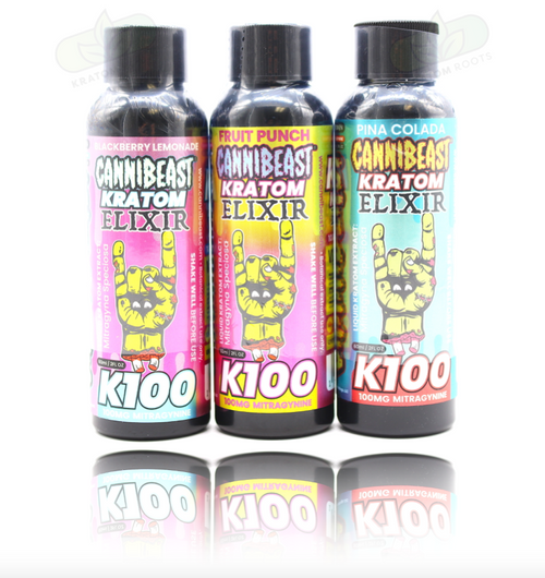 Cannibeast - K100 Kratom Elixir Liquid Extract ( 2 Oz. / Display of 9 )