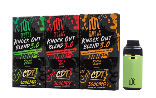 Modus - Knockout Blend 3.0 CDT Delta 10 + THCP + Delta 8 Disposable ( 3,000MG / Display of 5 )