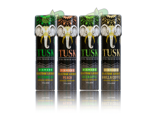 Tusk Kratom - Ultra Premium Diamond Liquid Shots Display of 12 ( 450MG )