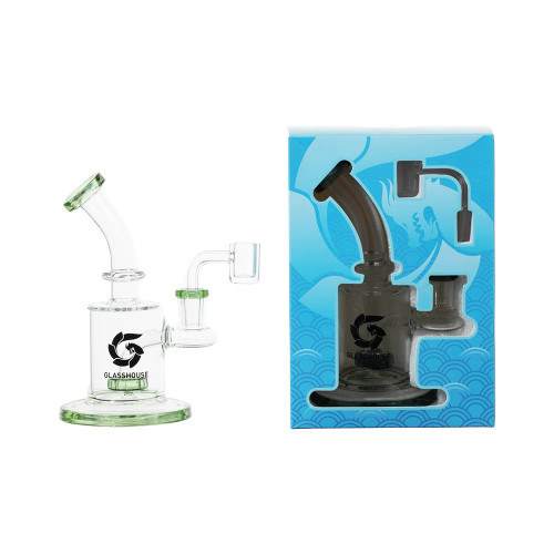 Glass House 6" Disc Perc Waterpipe With Banger (HHP055)