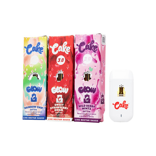 Cake Glow Edition THCA Live Nectar Sauce Disposables Display Of 5 (3G)