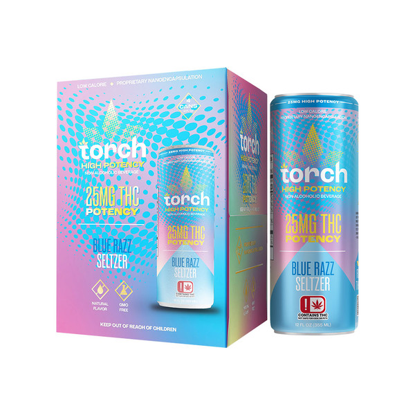 Torch High Potency THC Seltzer Drinks Display Of 4 (25MG)