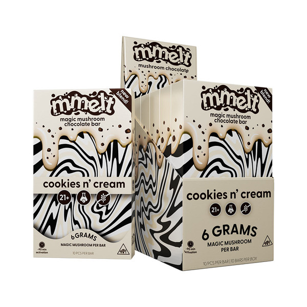 Mmelt Magic Mushroom Infused Chocolate Bar Display Of 6 (6G)