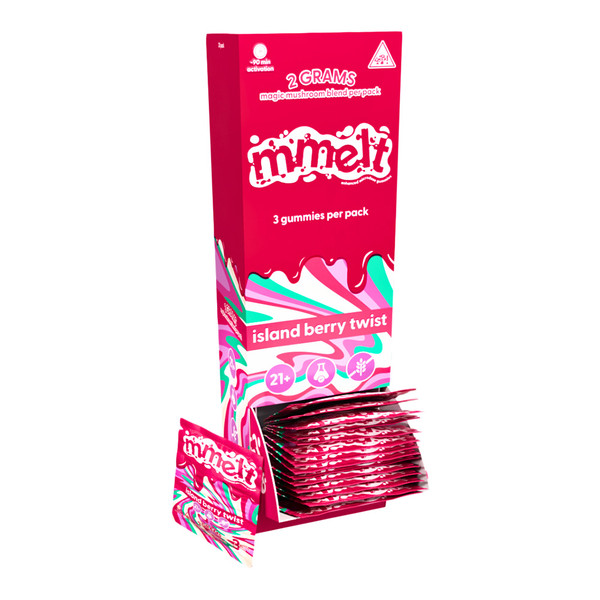 Mmelt Enhanced Microdose Magic Mushroom Blend 3CT Gummies Display Of 20