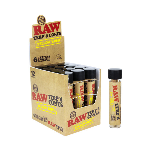 Raw Terp'D Cones Terpene Enhanced Cones 6CT Display Of 12