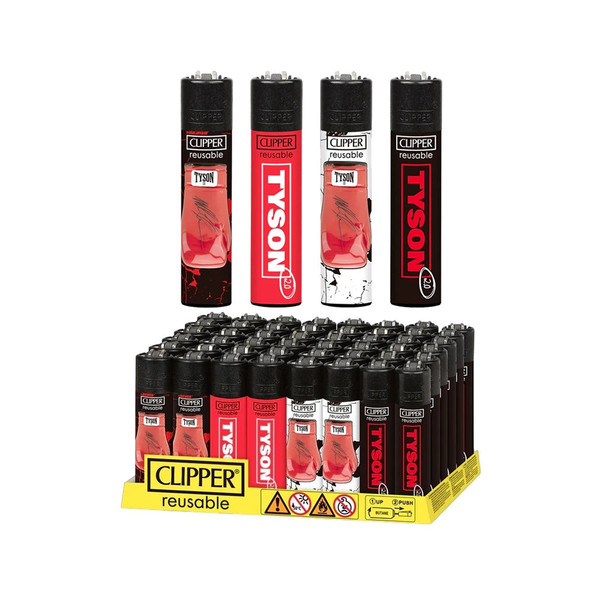 Clipper Tyson Edition Lighters Display Of 48 Clipper Tyson Edition Lighters Display Of 48