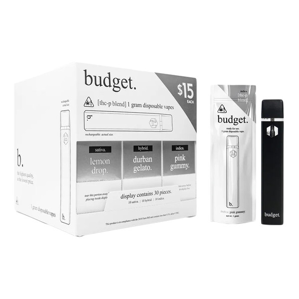 Budget THCP Blend Vape Disposable Starter Box Display Of 30 (1G)