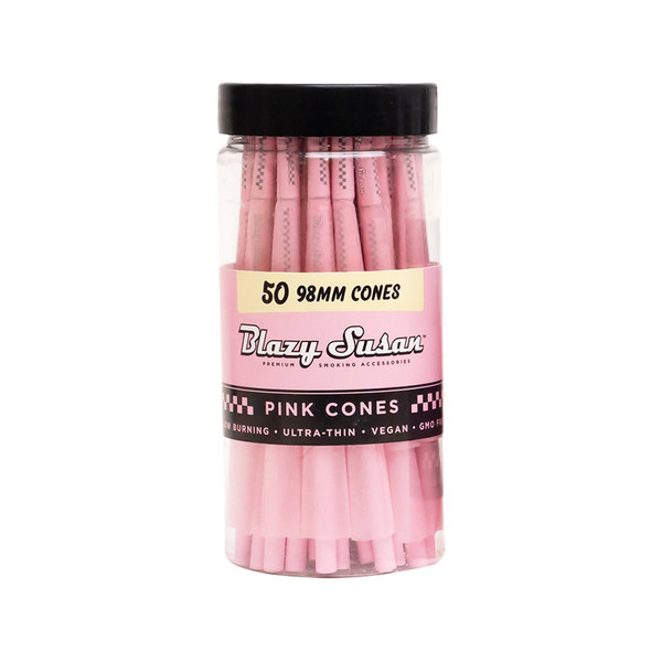 Blazy Susan Pink 98MM Size Cones 50CT Jar
