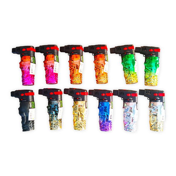 Smoke Zilla Metallic XXL Skull Torch Lighter Display Of 12 (24715)
