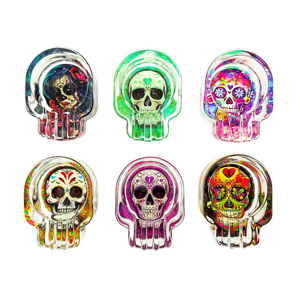 Smoke Zilla Skull Design Glass Ashtray Display Of 6 (20120) Smoke Zilla Skull Design Glass Ashtray Display Of 6 (20120)