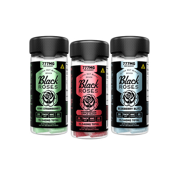 Black Roses Blackout Blend D8 + D9 + THCP + HHC Infused Gummies (777MG) Black Roses Blackout Blend D8 + D9 + THCP + HHC Infused Gummies (777MG)