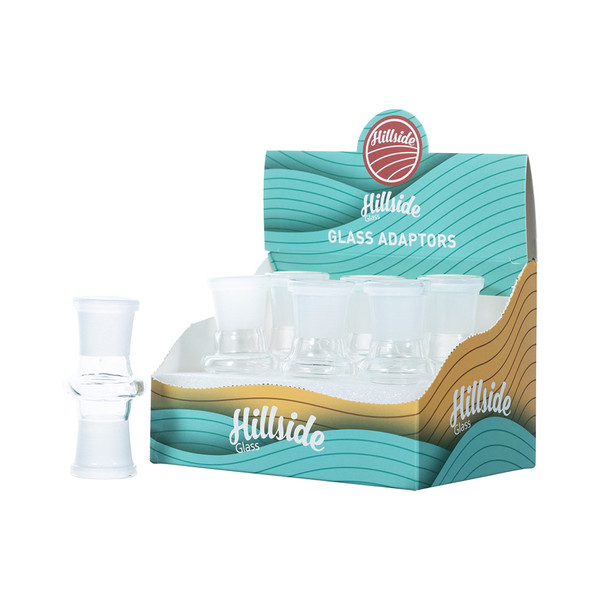 Hillside Glass Female 19MM To Female 19MM Adapter Display Of 6 (JFF-1919) Hillside Glass Female 19MM To Female 19MM Adapter Display Of 6 (JFF-1919)