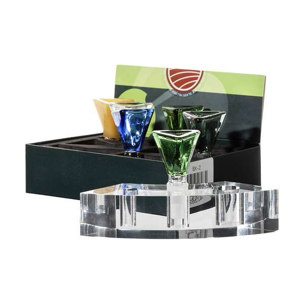 Hillside Glass Triangle Bowl Display Of 6 (BX-2) Hillside Glass Triangle Bowl Display Of 6 (BX-2)